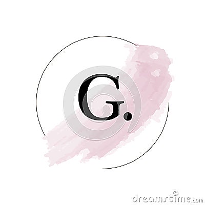Pink V Brush Stroke Letter Logo Design. Pink Paint Logo Leters Icon with Elegant Circle Vector Design. Stock Photo